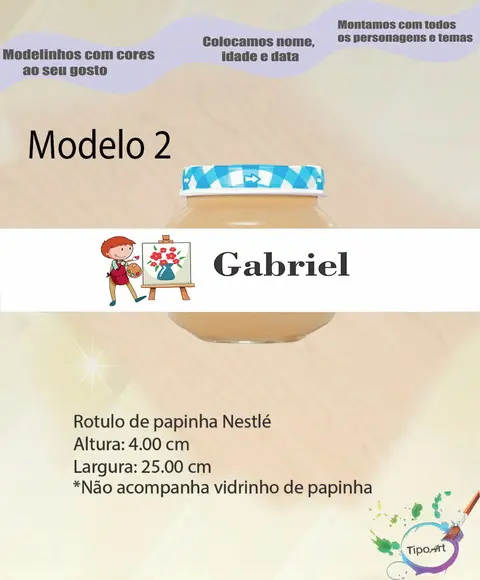 Rótulo Vidro Papinha-pintando o 7