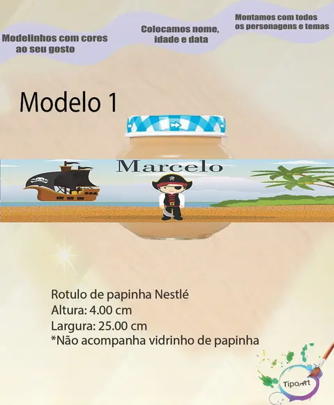 Rótulo Vidro Papinha-pirata