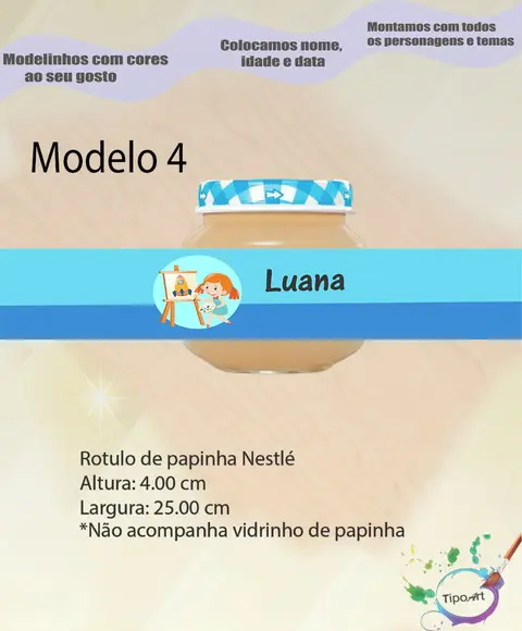 Rótulo Vidro Papinha-pintando o 7