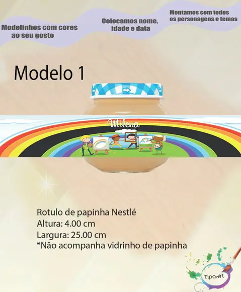 Rótulo Vidro Papinha-pintando o 7