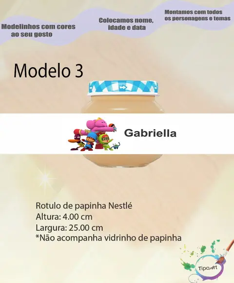 Rótulo Vidro Papinha-pocoyo