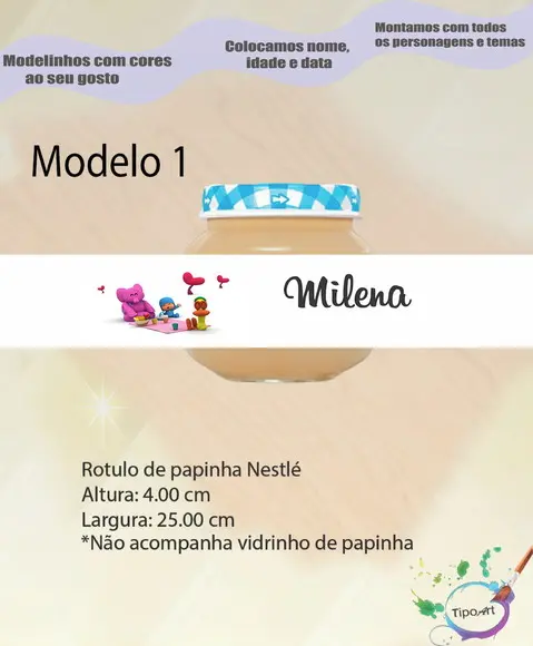 Rótulo Vidro Papinha-pocoyo