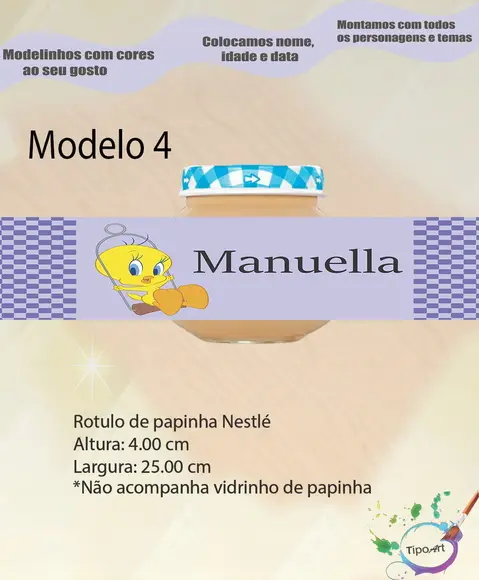 Rótulo Vidro Papinha-piu Piu