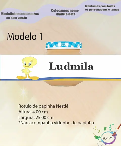 Rótulo Vidro Papinha-piu Piu