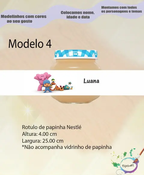 Rótulo Vidro Papinha-pocoyo