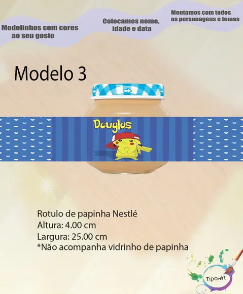 Rótulo Vidro Papinha-pokemon