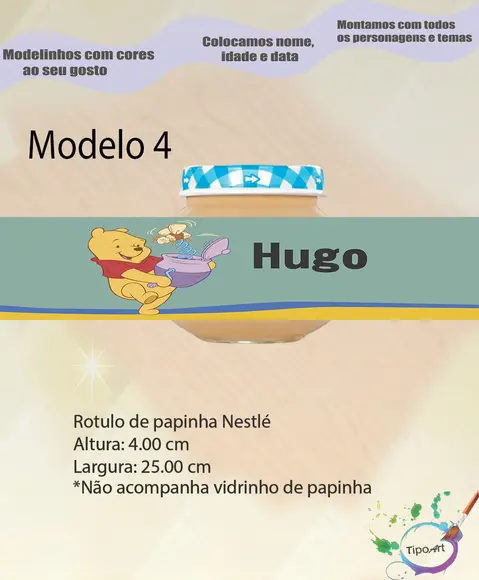 Rótulo Vidro Papinha-pooh