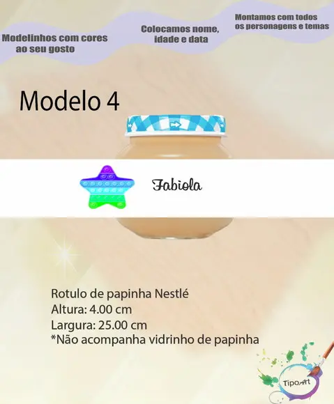 Rótulo Vidro Papinha-pop Fidget