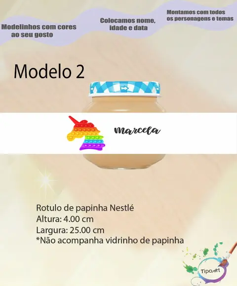 Rótulo Vidro Papinha-pop Fidget