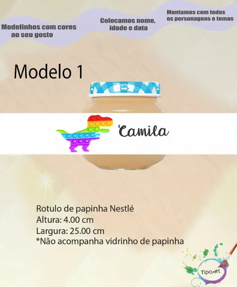 Rótulo Vidro Papinha-pop Fidget