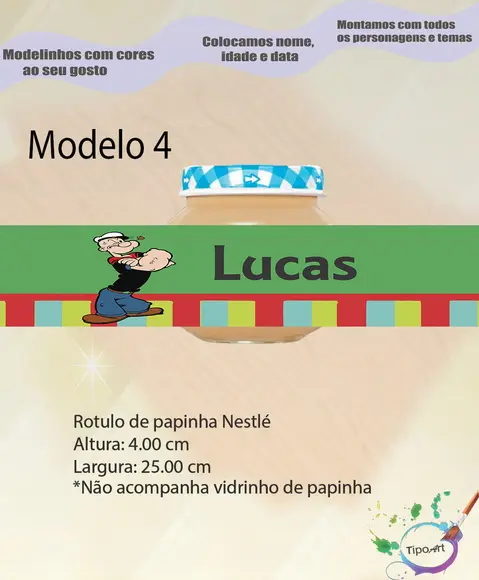Rótulo Vidro Papinha-popai
