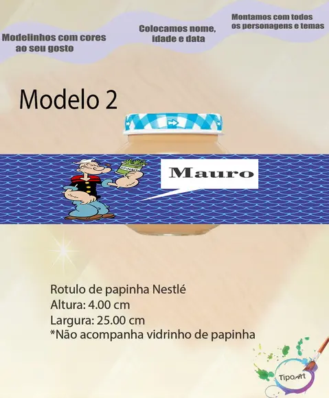Rótulo Vidro Papinha-popai