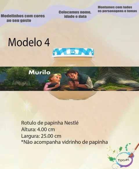 Rótulo Vidro Papinha-rapunzel