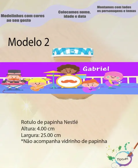 Rótulo Vidro Papinha-radio Bita