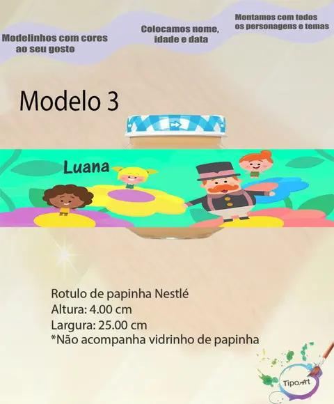 Rótulo Vidro Papinha-radio Bita