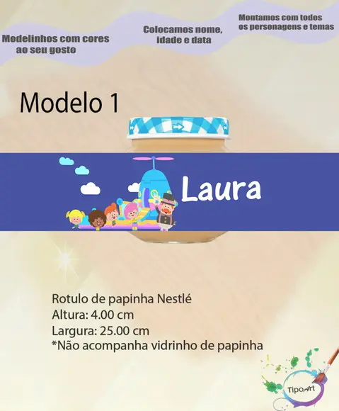 Rótulo Vidro Papinha-radio Bita