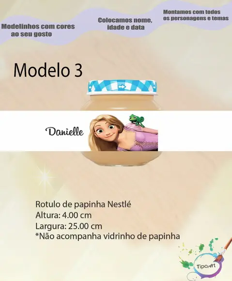 Rótulo Vidro Papinha-rapunzel