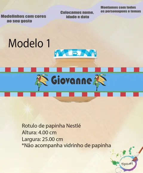 Rótulo Vidro Papinha-robin
