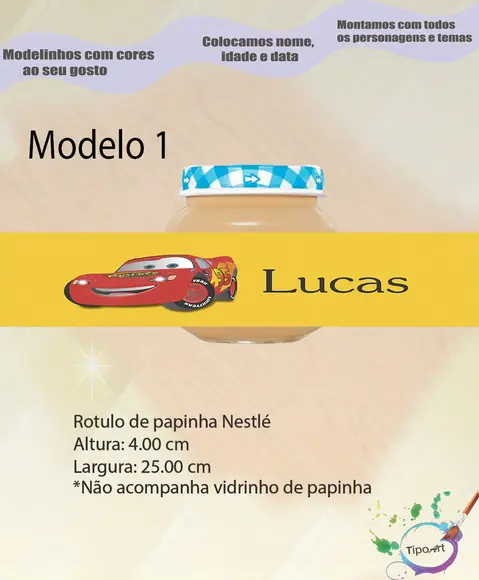 Rótulo Vidro Papinha-relampago