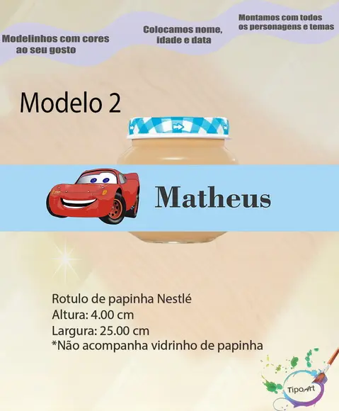 Rótulo Vidro Papinha-relampago