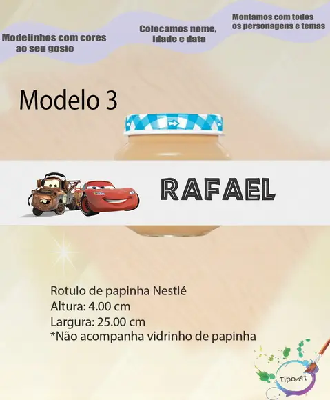 Rótulo Vidro Papinha-relampago