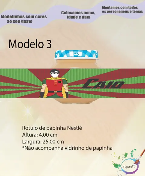 Rótulo Vidro Papinha-robin