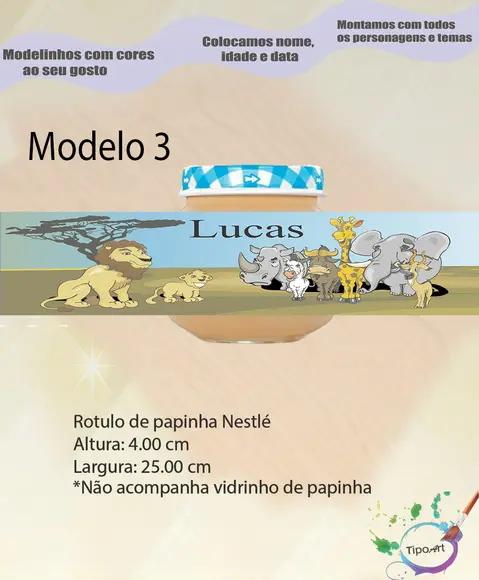 Rótulo Vidro Papinha-safari