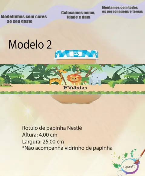 Rótulo Vidro Papinha-safari