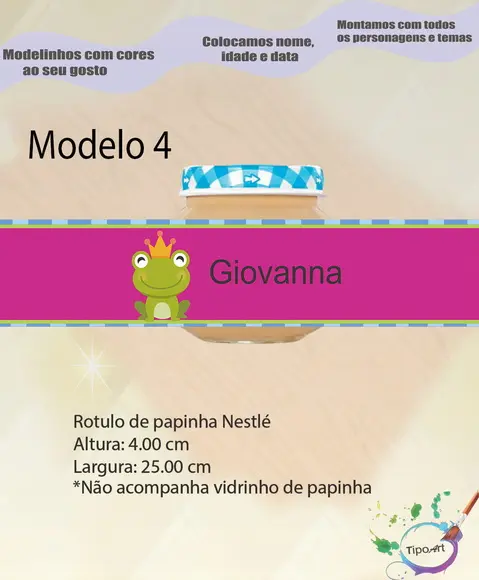 Rótulo Vidro Papinha-sapo