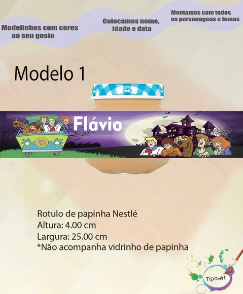 Rótulo Vidro Papinha-scooby Doo