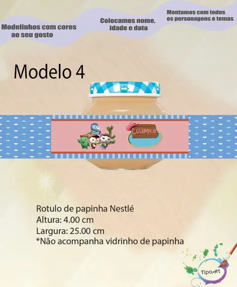 Rótulo Vidro Papinha-sheriff Calie do Oeste