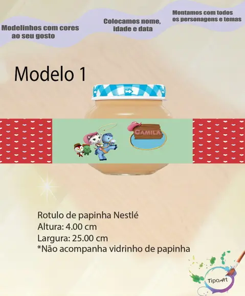 Rótulo Vidro Papinha-sheriff Calie do Oeste