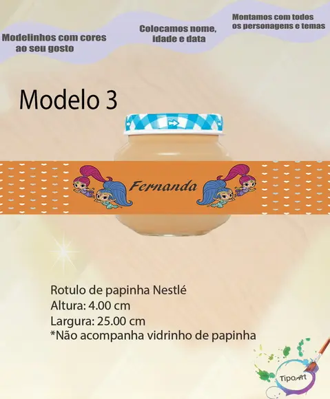 Rótulo Vidro Papinha-shimmer Shine