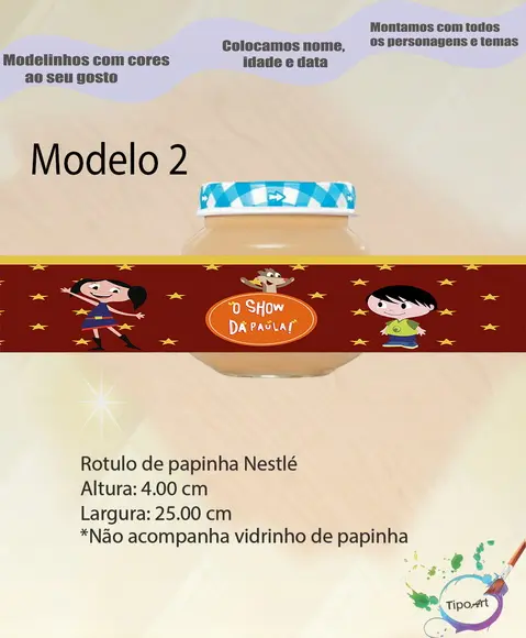 Rótulo Vidro Papinha-show da Luna