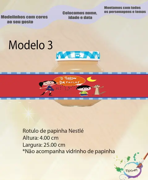 Rótulo Vidro Papinha-show da Luna