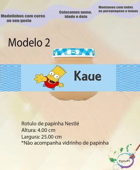 Rótulo Vidro Papinha-simpson