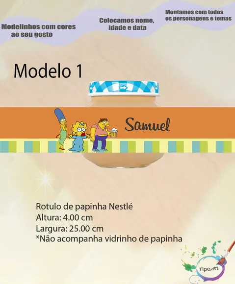 Rótulo Vidro Papinha-simpson
