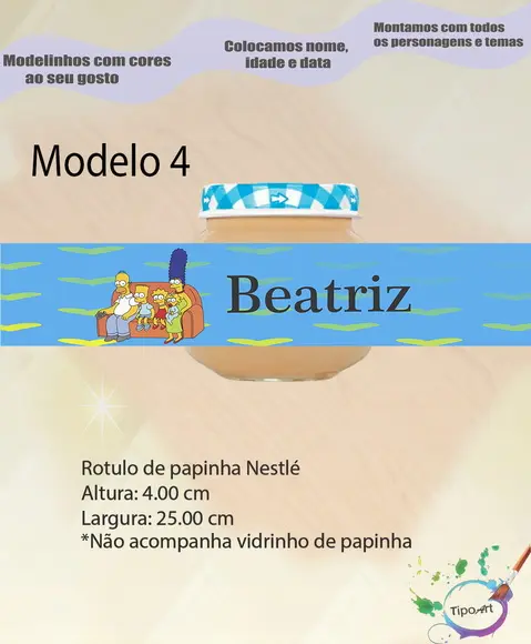 Rótulo Vidro Papinha-simpson