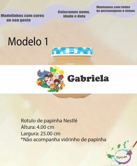 Rótulo Vidro Papinha-sitio do Pica Pau Amarelo