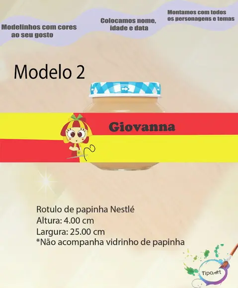 Rótulo Vidro Papinha-sitio do Pica Pau Amarelo
