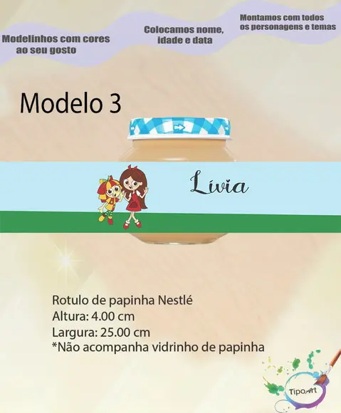 Rótulo Vidro Papinha-sitio do Pica Pau Amarelo
