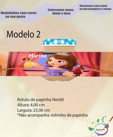 Rótulo Vidro Papinha-sofia
