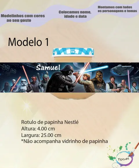 Rótulo Vidro Papinha-starwars