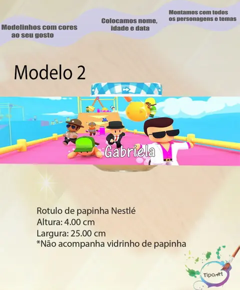Rótulo Vidro Papinha-stumble Guys