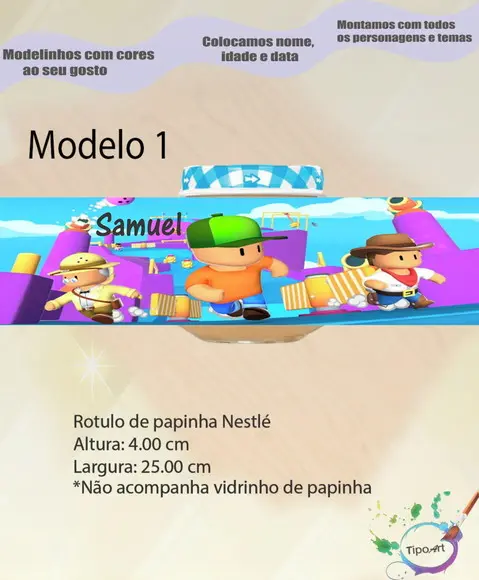 Rótulo Vidro Papinha-stumble Guys
