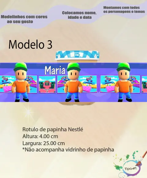 Rótulo Vidro Papinha-stumble Guys