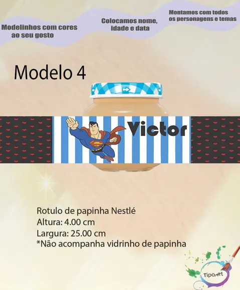 Rótulo Vidro Papinha-super Homem