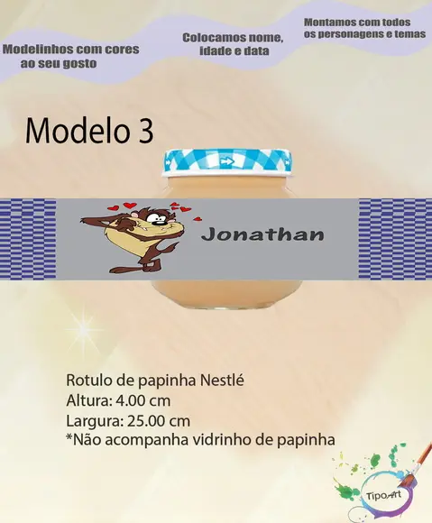 Rótulo Vidro Papinha-taz Mania