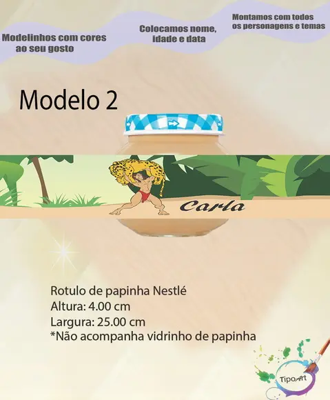 Rótulo Vidro Papinha-tarzan