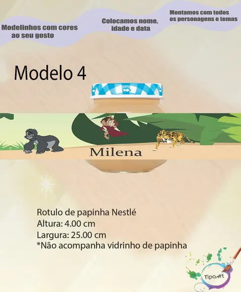 Rótulo Vidro Papinha-tarzan